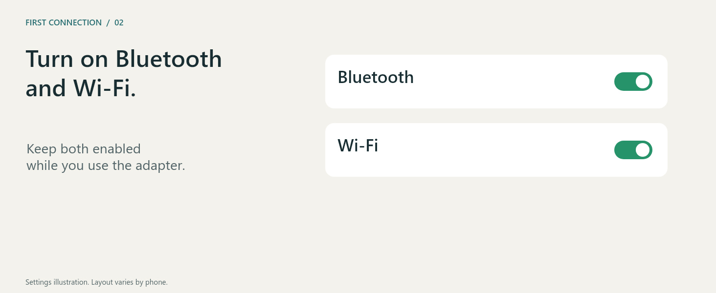 Bluetooth and Wi-Fi are both switched on.